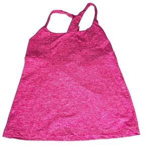 Kaneta Built-In Bra Workout Tank Top Pink Heather Racerback Size Small